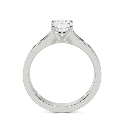 Gravierter Vintage-Verlobungsring mit Diamantbesatz