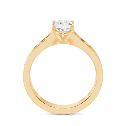 Gravierter Vintage-Verlobungsring mit Diamantbesatz