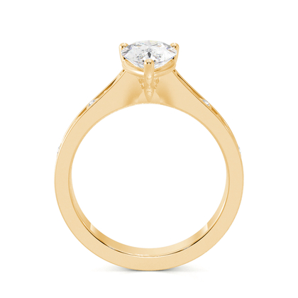 Gravierter Vintage-Verlobungsring mit Diamantbesatz