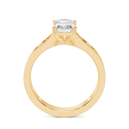 Gravierter Vintage-Verlobungsring mit Diamantbesatz