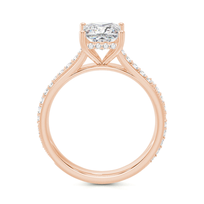 Vintage-Verlobungsring mit Perlenrand und Diamantbesatz