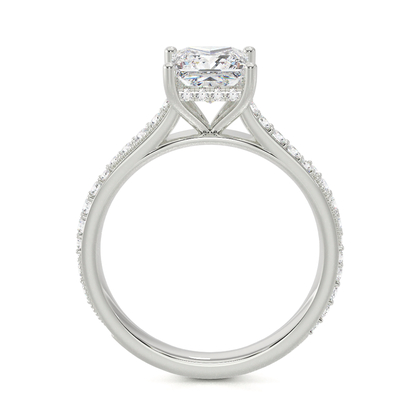 Vintage-Verlobungsring mit Perlenrand und Diamantbesatz