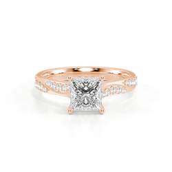 Vintage-Verlobungsring mit Perlenrand und Diamantbesatz