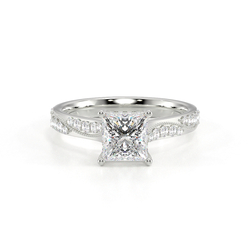 Beaded Diamond Set Vintage Engagement Ring