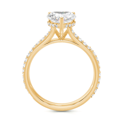 Vintage-Verlobungsring mit Perlenrand und Diamantbesatz