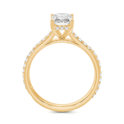 Vintage-Verlobungsring mit Perlenrand und Diamantbesatz