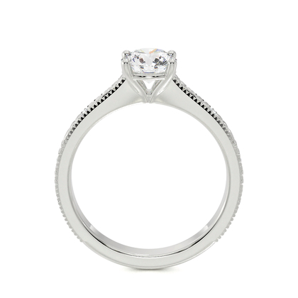 Gravierter Vintage-Verlobungsring mit Diamantbesatz