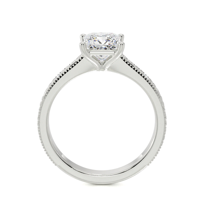 Gravierter Vintage-Verlobungsring mit Diamantbesatz