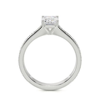 Gravierter Vintage-Verlobungsring mit Diamantbesatz