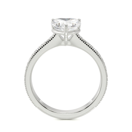 Gravierter Vintage-Verlobungsring mit Diamantbesatz