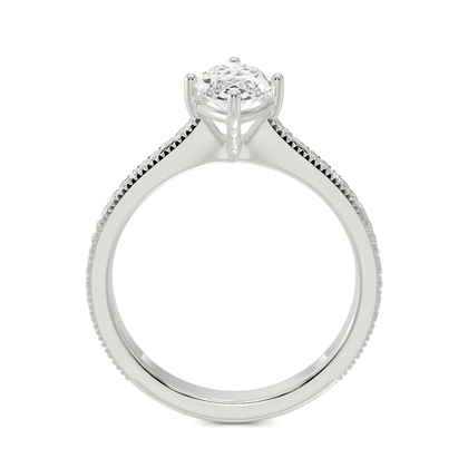 Gravierter Vintage-Verlobungsring mit Diamantbesatz