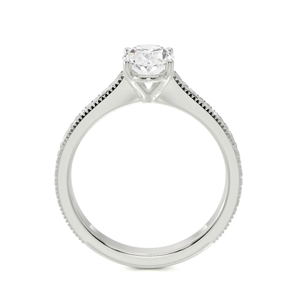 Gravierter Vintage-Verlobungsring mit Diamantbesatz