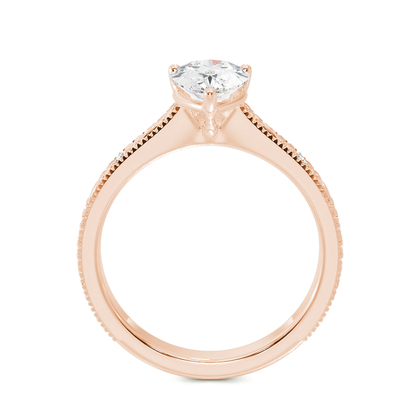 Gravierter Vintage-Verlobungsring mit Diamantbesatz