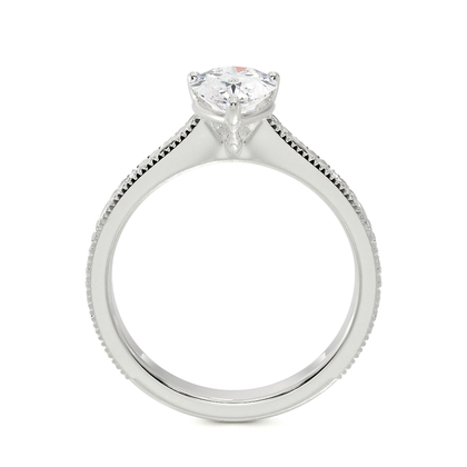 Gravierter Vintage-Verlobungsring mit Diamantbesatz