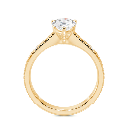Engraved Diamond Set Vintage Engagement Ring