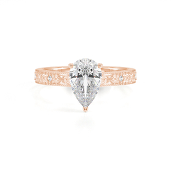 Gravierter Vintage-Verlobungsring mit Diamantbesatz
