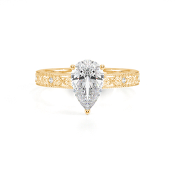 Engraved Diamond Set Vintage Engagement Ring