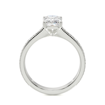 Gravierter Vintage-Verlobungsring mit Diamantbesatz