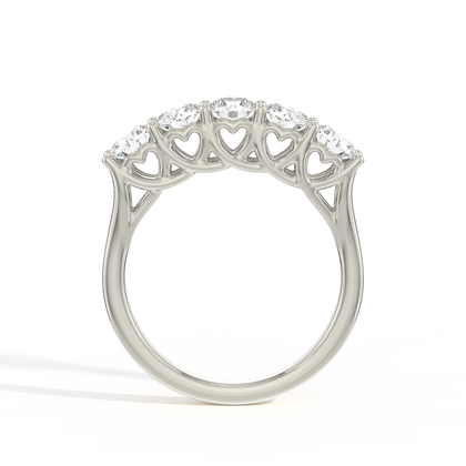 Hidden Heart Half Eternity Diamond Ring