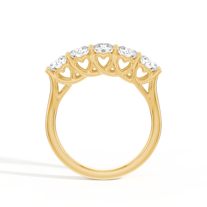 Verstecktes Herz Halb-Eternity-Diamantring