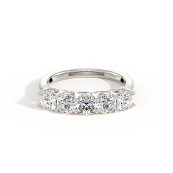 Hidden Heart Half Eternity Diamond Ring