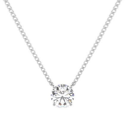 Runder Solitär-Anhänger und Ohrring-Set