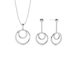 Runder zarter Anhänger und Ohrring-Set