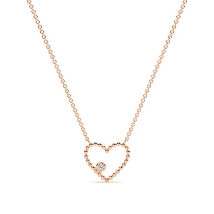 Herzförmiger Bubble-Diamant-Anhänger und passendem Armband-Set