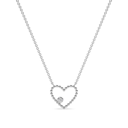 Herzförmiger Bubble-Diamant-Anhänger und passendem Armband-Set