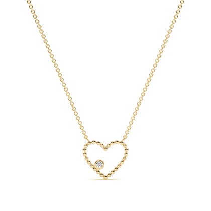 Herzförmiger Bubble-Diamant-Anhänger und passendem Armband-Set