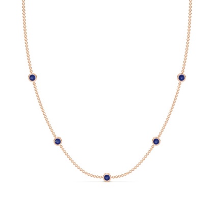 Blaue Saphir Halskette für den Alltsg mit passendem Ohrring-Set