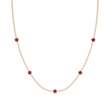 Rubin besetzte Halskette und passendem Ohrring-Set