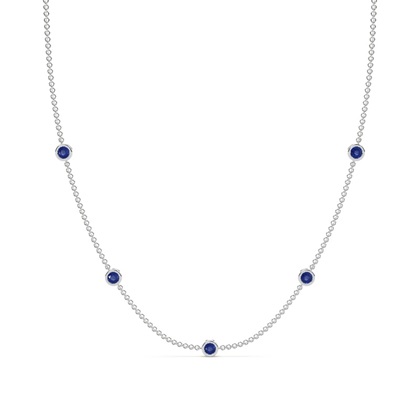Blaue Saphir Halskette für den Alltsg mit passendem Ohrring-Set