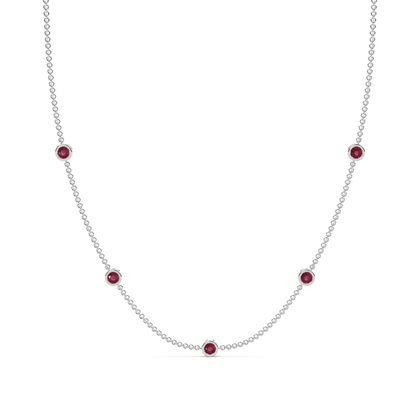 Rubin besetzte Halskette und passendem Ohrring-Set