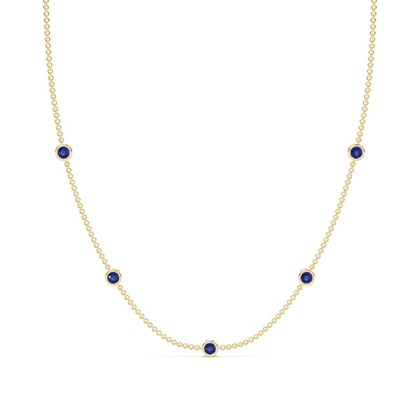 Blaue Saphir Halskette für den Alltsg mit passendem Ohrring-Set