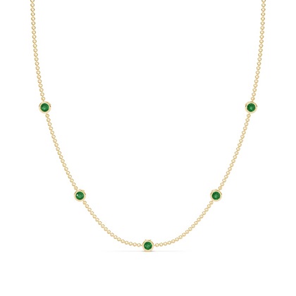 Smaragd Halskette für den Alltag mit passendem Ohrring-Set