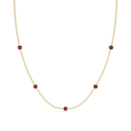 Rubin besetzte Halskette und passendem Ohrring-Set