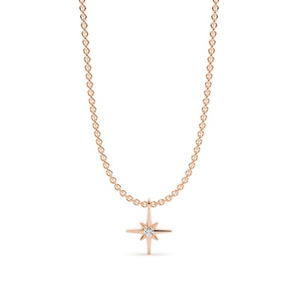 Zarte Nordstern Diamanten-Halskette und Ohrring Set