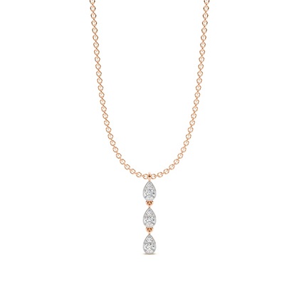 Tropfenförmige Diamenten- Halskette und Ohrring Set