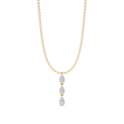 Tropfenförmige Diamenten- Halskette und Ohrring Set