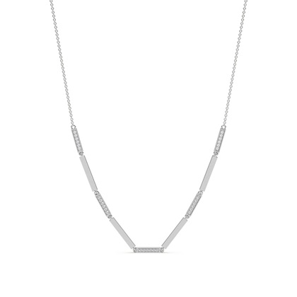 Diamant und Metall Bar Halskette und Armband Set