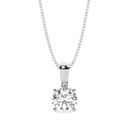 Round Solitaire Pendant and Earring Set