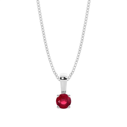 Round Ruby Pendant and Earring set