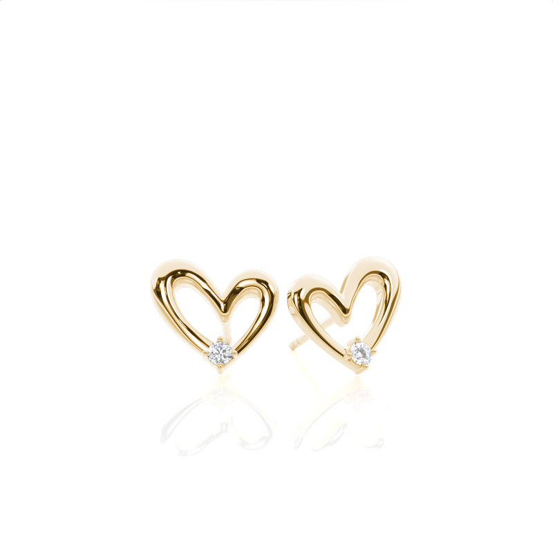 Zartes Schmuck-Set mit Herz-Motiv und Diamant-Akzenten - Anhänger und Ohrringe