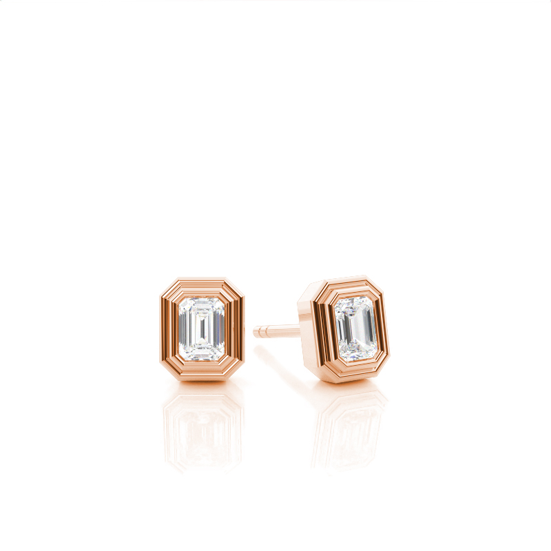 Smaragd-Solitär-Set mit doppelter Zargenfassung - Anhänger, Ohrringe und Armband