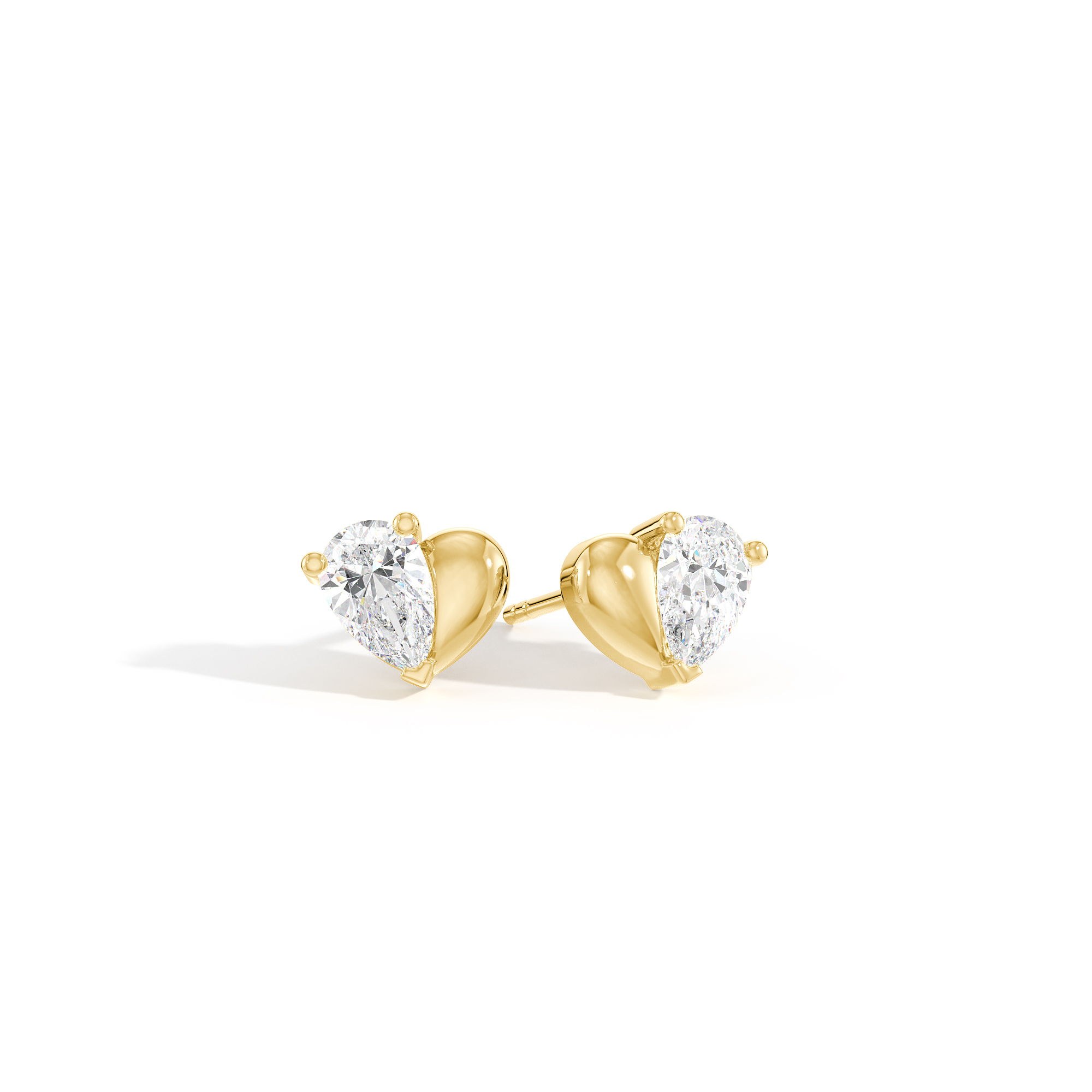 Der ultimative Ausdruck – Geschenkset aus 9-karätigem Gelbgold mit Herz-Anhänger und Ohrringen mit Solitär-Diamanten