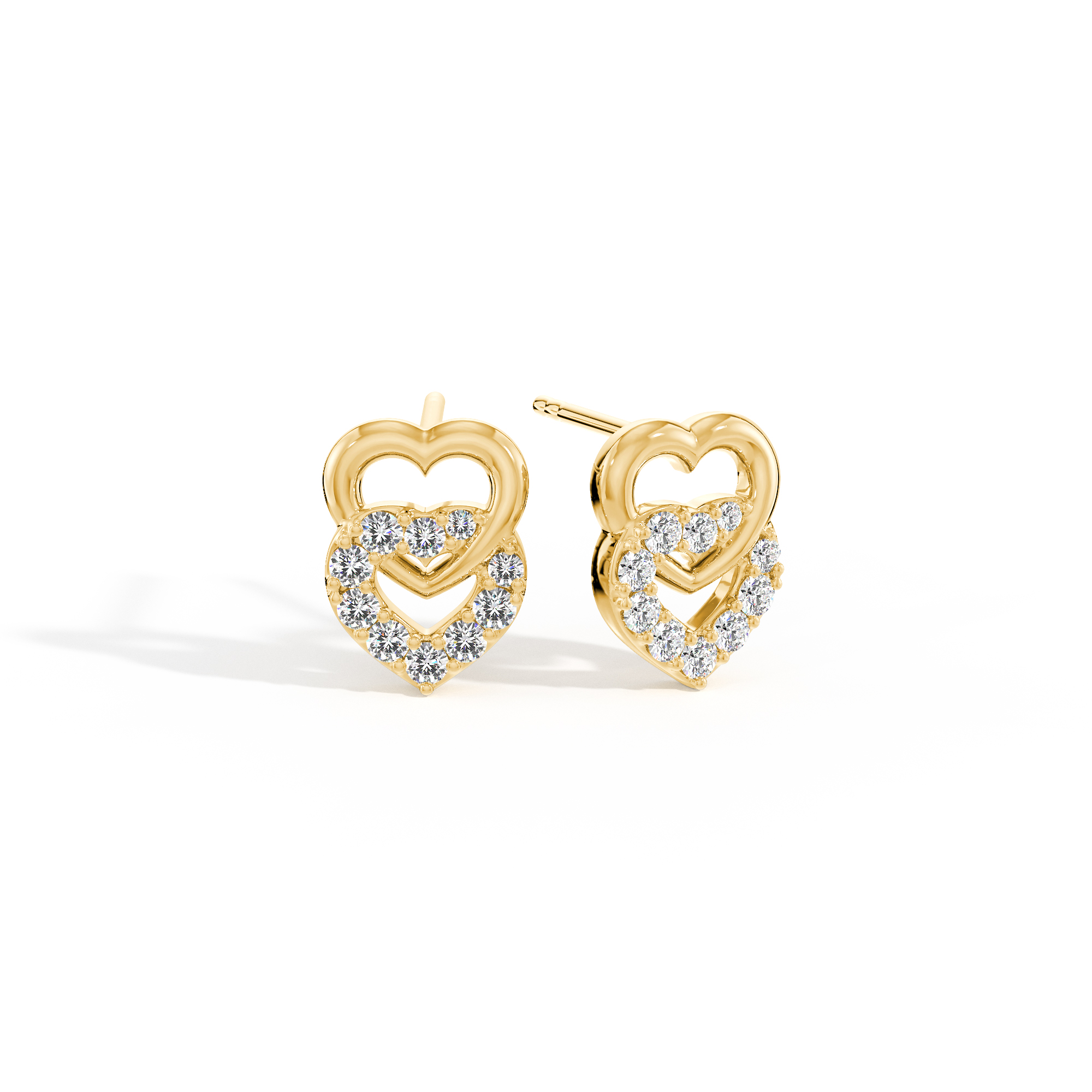 9Kt Entwined Heart Diamond Pendant & Earrings Set