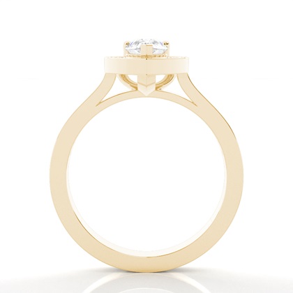 4.00 Carat Yellow Gold Halo Engagement Rings