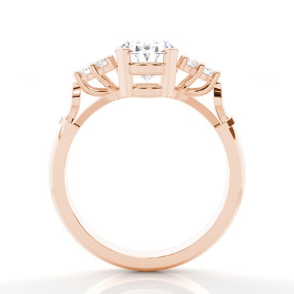 Oro rosa Anelli con diamanti laterali