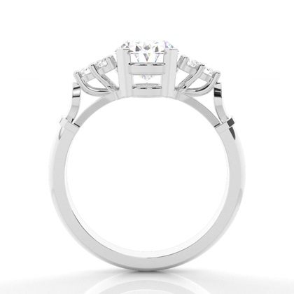 4 Prong Setting Side Stone Engagement Ring